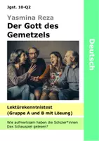 Vorschau - Test - Der Gott des Gemetzels - Lesetest Gruppe A und B Lektüretest mit Lösung - Yasmina Reza - Deckblatt