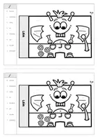 Vorschau - Arbeitsblätter - Rechnen und Malen bis 20 (plus und minus) | 1 Monster-Vorlage - Seite 2