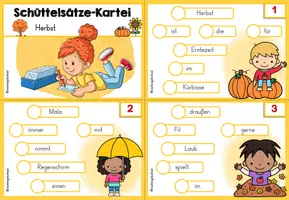 Vorschau - Arbeitsblätter - Schüttelsätze Materialpaket | Deutsch Grundschule | Satzbau | Satzbildung Klasse 2-4 - Seite 2