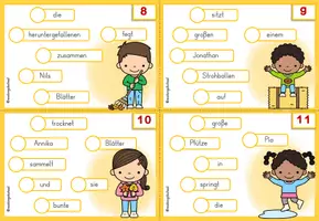Vorschau - Arbeitsblätter - Schüttelsätze Herbst | Karteikarten | Deutsch Klasse 2-4 | Satzbau - Seite 3