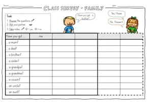 Vorschau - Arbeitsblätter - Milling around: family (class survey) - Seite 2