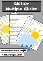 Vorschau - Arbeitsblätter - 40 Multiple-Choice-Fragen zum Thema Wetter - Deckblatt
