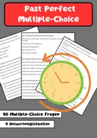 Vorschau - Arbeitsblätter - 40 Multiple-Choice-Fragen zum Past Perfect (Plusquamperfekt) in Englisch - Deckblatt