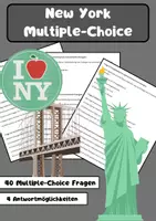 Vorschau - Arbeitsblätter - 40 Multiple-Choice-Fragen zum Thema New York - Deckblatt