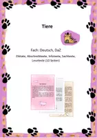 Vorschau - Arbeitsblätter - Textsammlung Tiere - Deckblatt