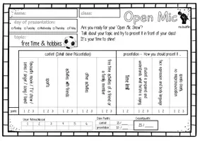 Vorschau - Arbeitsblätter - Open Mic - Mündliche Noten im Englischunterricht (mit 4 Beispielen: free time, food, family, school) - Seite 3