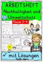 Vorschau - Stundenentwürfe - NACHHALTIGKEIT & UMWELTSCHUTZ Arbeitsheft mit Lösungen Klasse 3 & 4 Tag der Erde / Earth Day - Deckblatt