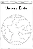 Vorschau - Arbeitsblätter - Punktmalerei – Motive zum Tag der Erde mit Wattestäbchen bedrucken - Seite 1
