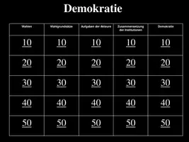 Vorschau - Spiele - Spiel: Frage zur Antwort zum Thema Demokratie - Deckblatt