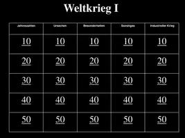 Vorschau - Spiele - Spiel: Frage zur Antwort zum Thema Erster Weltkrieg - Deckblatt
