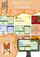 Vorschau - Präsentationen/Tafelbilder - Begrüßungsbilder - digitale Tafelbilder Moderation - ohne Schultage - Deckblatt