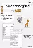 Vorschau - Arbeitsblätter - Lesespaziergang Klasse 1 Auf Safari - Deckblatt