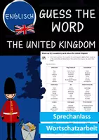 Vorschau - Arbeitsblätter - Guess the word/Warm up: The United Kingdom (Vokabelspiel) - Deckblatt