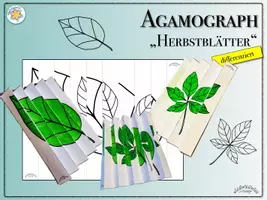 Vorschau - Mal- und Bastelvorlagen - AGAMOGRAPH „Blätter & Herbstblätter“ (Frühling, Herbst, Wackelbild, Zickzack-Bild, Kippbild) - Seite 1