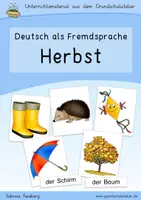 Aperçu - Feuilles d'exercices - Apprendre l' allemand: automne (Deutsch lernen: Herbst) - Page de couverture