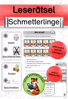 Vorschau - Arbeitsblätter - Leserätsel Schmetterling "Wer bin ich?" Klasse 1 2 - Deckblatt