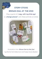 Vorschau - Mal- und Bastelvorlagen - Brown Owl at the Zoo - STORY STICKS - Deckblatt
