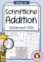 Vorschau - Arbeitsblätter - Schriftliche Addition bis 1000 – Arbeitsheft mit & ohne Übertrag (Mathe Klasse 3/4) - Deckblatt