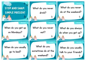 Vorschau - Spiele - Stop and Swap: Simple Present (daily activities, adverbs of frequency) Warm-Up-Übung - Seite 1