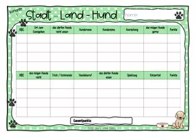 Vorschau - Spiele - Stadt-Land-Hund (mit oder ohne Schulhund) inkl. Glücksrad-Vorlage - Seite 2