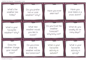 Vorschau - Stationenlernen - Weather and Seasons - Conversation Cards - Seite 3