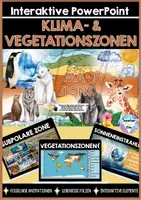 Vorschau - Unterrichtsreihen - Interaktive Power Point Klimazonen & Vegetationszonen der Erde - Keine Vorbereitung - Spektakuläre Virtuelle Erfahrung - APP-Style - Deckblatt