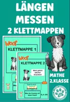 Vorschau - Arbeitsblätter - Klettmappe Längen messen Hund Mathe 2.Klasse - Deckblatt