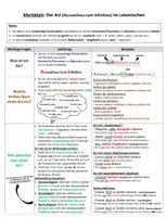 Vorschau - Merkblätter - Merkblatt Latein: AcI (Accusativus cum Infinitivo) - Deckblatt