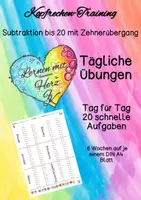 Vorschau - Arbeitsblätter - Subtraktion bis 20 mit Zehnerübergang - Deckblatt