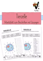 Vorschau - Arbeitsblätter - Tierzelle beschriften + Lösungen - Deckblatt