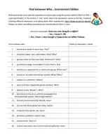 Vorschau - Arbeitsblätter - FIND SOMEONE WHO - Advanced level (environment edition) - Deckblatt