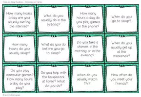 Vorschau - Stationenlernen - Time and daily routines - Conversation Cards - Seite 3
