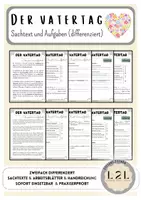 Vorschau - Arbeitsblätter - Vatertag / Christi Himmelfahrt - Textverständnis (differenzierter Sachtext - Arbeitsblätter - Lösungen) - Deckblatt