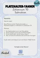 Vorschau - Aufgabenkarten - Tandemaufgaben - Platzhalteraufgaben / Subtraktion im ZR 10 - Seite 1