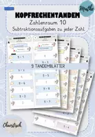 Vorschau - Aufgabenkarten - Kopfrechentandem im ZR 10 - Subtraktion (je Zahl ein Blatt) - Deckblatt