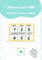 Vista previa - Hojas de trabajo - Números del 1-100 carteles y hojas de trabajo - Portada