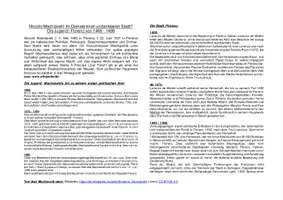 Vorschau - Arbeitsblätter - Niccolo Machiavelli - Biografie eines verkorksten Lebens? Die Stadtgeschichte Florenz und das Leben des Autors von "Der Fürst" / "Il Principe" TEIL 1 - Deckblatt