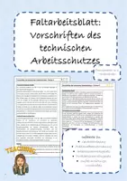 Vorschau - Arbeitsblätter - Faltarbeitsblatt Vorschriften des technischen Arbe - Deckblatt