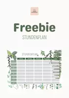 Vorschau - Anderer Materialtyp - Freebie Stundenplan 1-8 Stunden Schule Design Aquarell Pflanzen - Deckblatt