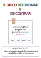 anteprima - Giochi - PUZZLES SINONIMI E CONTRARI - Pagina di copertina