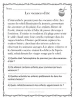 Aperçu - Feuilles d'exercices - Compréhension de lecture - ÉTÉ (10 textes) - Page 1