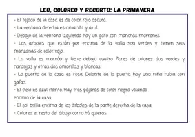 Vista previa - Hojas de trabajo - ⭐LEE, RECORTA Y COLOREA: PRIMAVERA⭐ - página 2