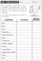 Vorschau - Arbeitsblätter - STRICHLISTE (Daten & Diagramme) - Arbeitsblätter + Wimmelbild - Seite 1