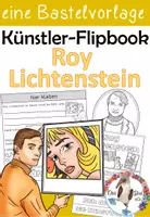 Vorschau - Arbeitsblätter - Roy Lichtenstein - Künstler - Flipbook einen Steckbrief erstellen & Kunstbetrachtung - Deckblatt