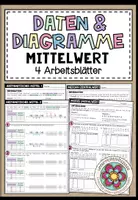 Vorschau - Arbeitsblätter - Median, Arithmetisches Mittel, und Modus – Mittelwerte berechnen | Arbeitsblätter 5. Schulstufe - Deckblatt