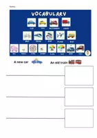 Vista previa - Hojas de trabajo - adjective+vehicle worksheet - página 1