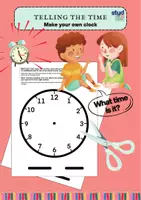 Vorschau - Mal- und Bastelvorlagen - 🕰️ Time Traveling - Make your own clock - Uhrzeiten auf Englisch - Deckblatt