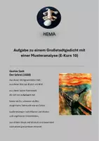 Vorschau - Arbeitsblätter - Großstadtlyrik - Musterinterpretation: "Der Schrei" G. Sack - Deckblatt