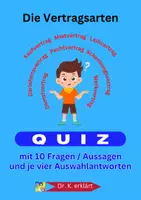 Vorschau - Präsentationen/Tafelbilder - VERTRAGSARTEN im BGB: 10 QUIZAUFGABEN mit Auswahlantworten - Deckblatt