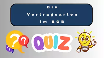 Vorschau - Präsentationen/Tafelbilder - VERTRAGSARTEN im BGB: 10 QUIZAUFGABEN mit Auswahlantworten - Seite 1